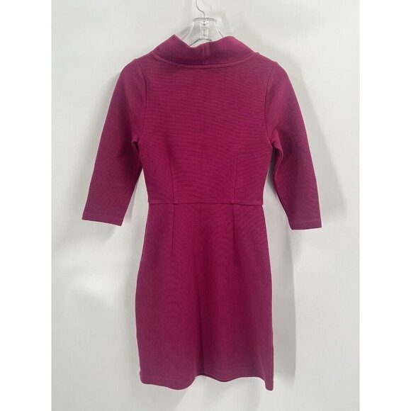 Boden Pink Magenta Mock Neck Sheath Dress Sz 4 - Picture 4 of 5
